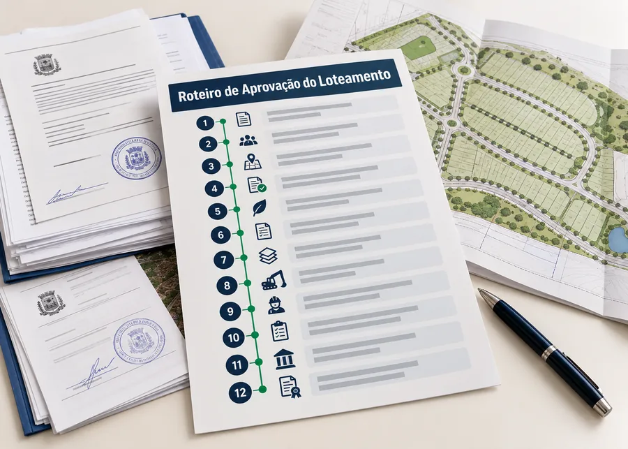Mockup do bônus 4: Roteiro de Aprovação do Loteamento